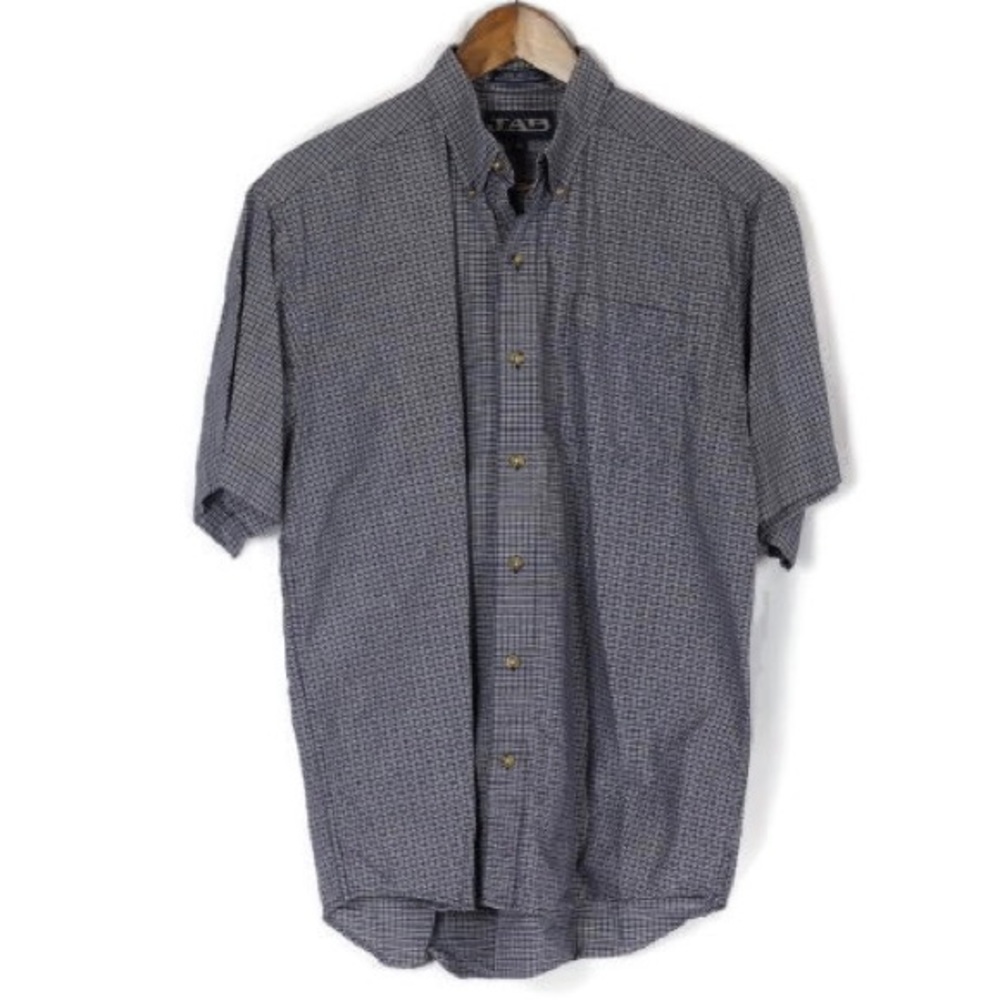 JAB Dress Shirt z short Sleeve Button Down Front Pocket